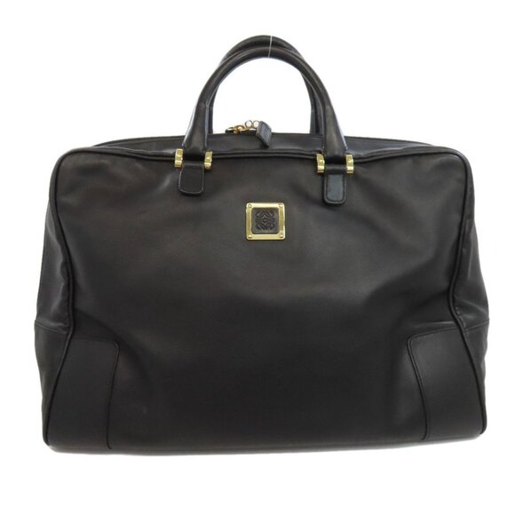 LOEWE Black Leather Boston Bag - Picture 1 of 11